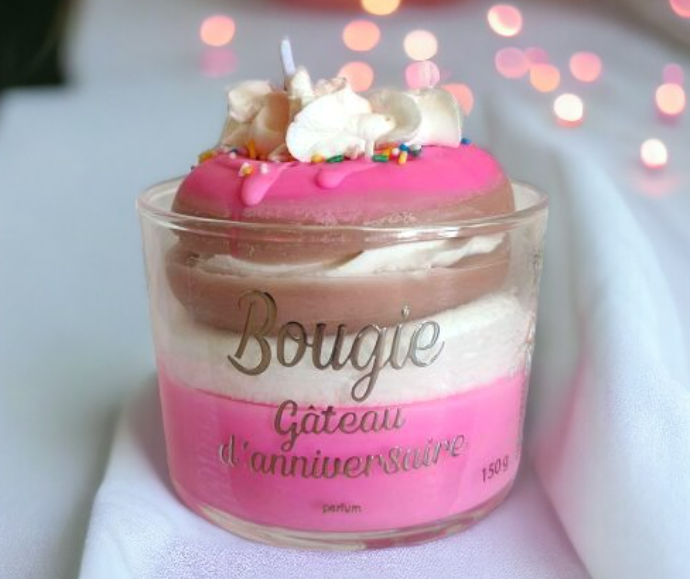 BOUGIES GOURMANDES SANS BIJOU GATEAU D'ANNIVERSAIRE 150gr image